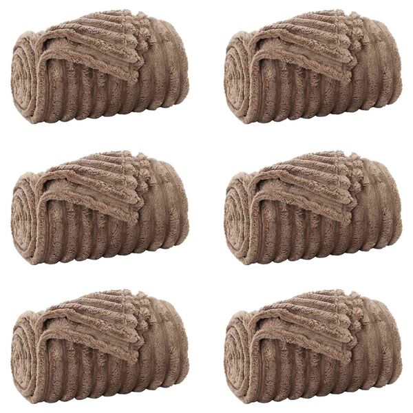 vidaXL Couvertures &agrave; jeter 6 pcs Camel 200 x 150 cm Toison