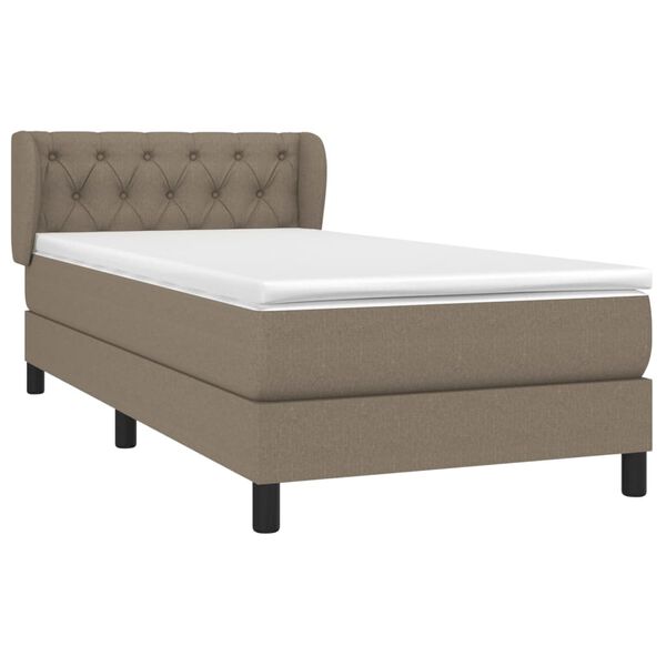 vidaXL Sommier &agrave; lattes de lit avec matelas Taupe 80x200 cm Tissu