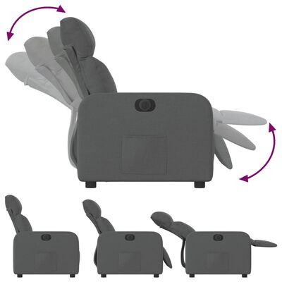 vidaXL Fauteuil inclinable électrique Gris foncé Tissu