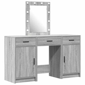 vidaXL Table de Toilette Gris 50 x 41 x 135 cm Bois d'ing&eacute;nierie