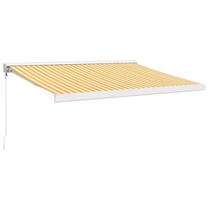 vidaXL Auvent r&eacute;tractable jaune et blanc 3x2,5 m tissu et aluminium