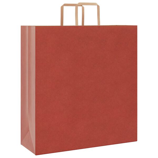 vidaXL Sacs en papier 50 pcs avec poign&eacute;es rouge 45x17x48 cm