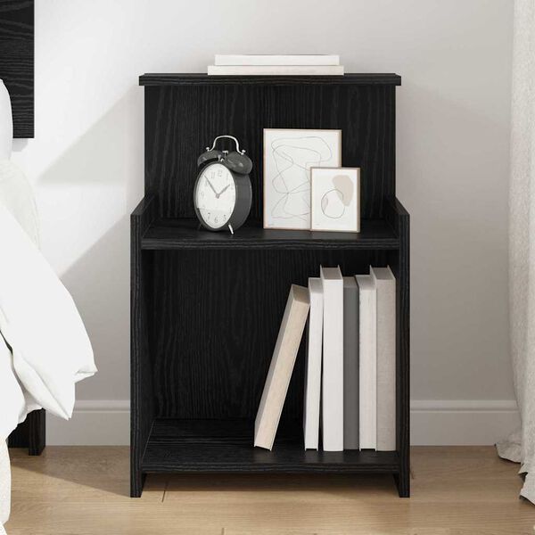vidaXL Cabinet de chevet Ch&ecirc;ne noir 40 x 35 x 60 cm Bois d'ing&eacute;nierie