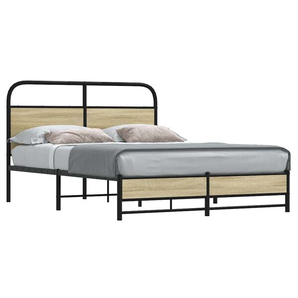 vidaXL Cadre de lit sans matelas 120x190 cm cm ch&ecirc;ne sonoma