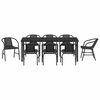 vidaXL Ensemble de salle &agrave; manger pour jardin 9 pcs Noir
