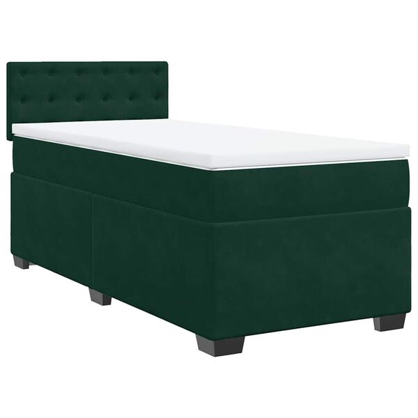 vidaXL Sommier à lattes de lit avec matelas Vert foncé 90x190 cm