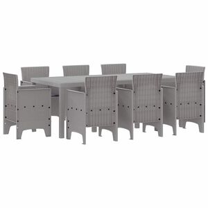 vidaXL Ensemble de salle &agrave; manger pour jardin 9 pc Gris clair