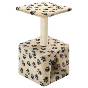 vidaXL Arbre &agrave; chat avec griffoirs en sisal 55 cm Beige Motif de pattes