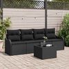 vidaXL Ensemble de canap&eacute; de jardin avec stockage 5 pcs Noir polyrotin