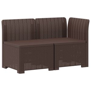 vidaXL Canap&eacute; de jardin 2 places look rotin 2 place PP Marron