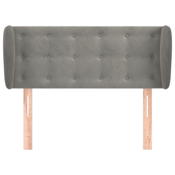 vidaXL T&ecirc;te de lit avec oreilles Gris clair 83x23x78/88 cm Velours