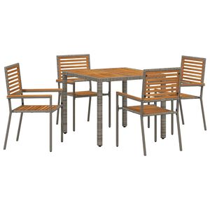 vidaXL Ensemble de salle &agrave; manger pour jardin 5 pc Gris et marron