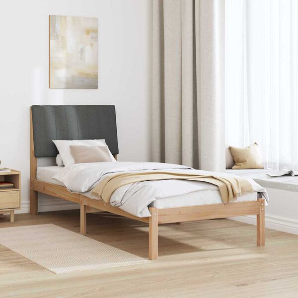 vidaXL Cadre de lit avec t&ecirc;te de lit Marron 80 x 200 cm Pin massif