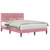 vidaXL Cadre de lit avec t&ecirc;te de lit Rose 140 x 200 cm Velours