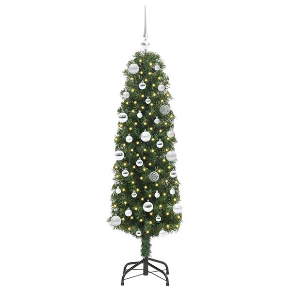 vidaXL Sapin de Noël artificiel Vert 150 cm PVC et acier et plastique
