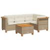 vidaXL Salon de jardin avec coussins 5 pcs beige r&eacute;sine tress&eacute;e