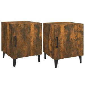vidaXL Tables de chevet 2 pcs Ch&ecirc;ne fum&eacute; Bois d'ing&eacute;nierie