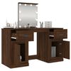 vidaXL Coiffeuse avec LED ch&ecirc;ne marron 130x50x132,5 cm