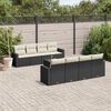 vidaXL Salon de jardin 9 pcs avec coussins noir r&eacute;sine tress&eacute;e