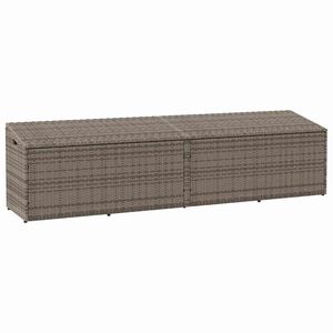 vidaXL Bo&icirc;te de rangement de jardin gris 220x50x58 cm r&eacute;sine tress&eacute;e