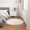 vidaXL Tapis en fausse Tafalla Blanc &Oslash; 100 cm Polyester