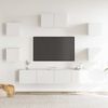 vidaXL Ensemble de meubles TV 7 pcs Blanc Bois d'ingénierie