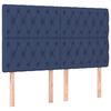 vidaXL T&ecirc;te de lit Bleu 160x7x118/128 cm Tissu