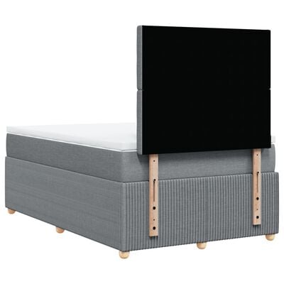 vidaXL Sommier à lattes de lit et matelas gris clair 120x190 cm tissu