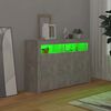 vidaXL Buffet avec lumi&egrave;res LED gris b&eacute;ton 115,5x30x75 cm