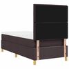 vidaXL Lit &agrave; ressort LED avec matelas Marron fonc&eacute; 90 x 190 cm tissu