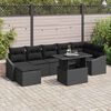 vidaXL Ensemble de canap&eacute; de jardin avec coussin 8 pcs Noir polyrotin