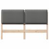 vidaXL T&ecirc;te de lit capitonn&eacute;e Gris Naturel et Clair 160 cm Pin massif