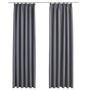 vidaXL Rideaux occultants avec crochets 2 pcs Gris 140x175 cm