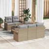 vidaXL Ensemble de canapé de jardin avec coussin 6 pcs Beige et gris