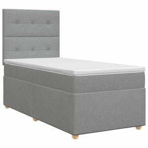 vidaXL Lit boxspring avec matelas Gris clair 80 x 200 cm Tissu