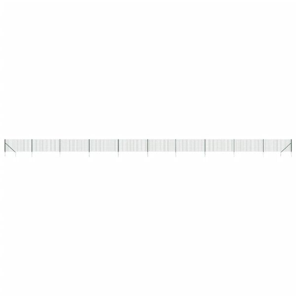 vidaXL Cl&ocirc;ture en treillis m&eacute;tallique et piquet d'ancrage vert 0,8x25m