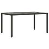 vidaXL Ensemble &agrave; manger de jardin coussins 5pcs Noir R&eacute;sine tress&eacute;e