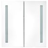 vidaXL Armoire de salle de bain &agrave; miroir LED Gris brillant 62x14x60 cm