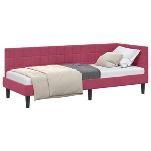 vidaXL Cadre de lit d'angle Bordeaux 80 x 200 cm Velours
