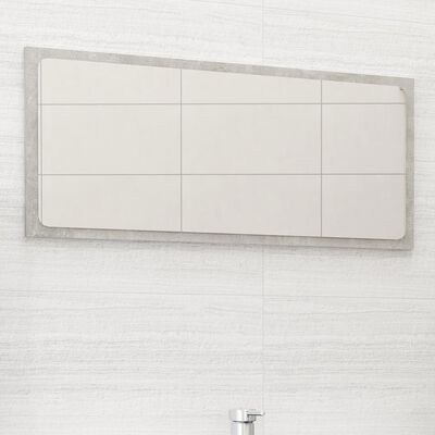 vidaXL Miroir de salle de bain Gris béton 80x1,5x37 cm Aggloméré