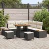 vidaXL Ensemble de canap&eacute; de jardin 8 pcs Noir polyrotin