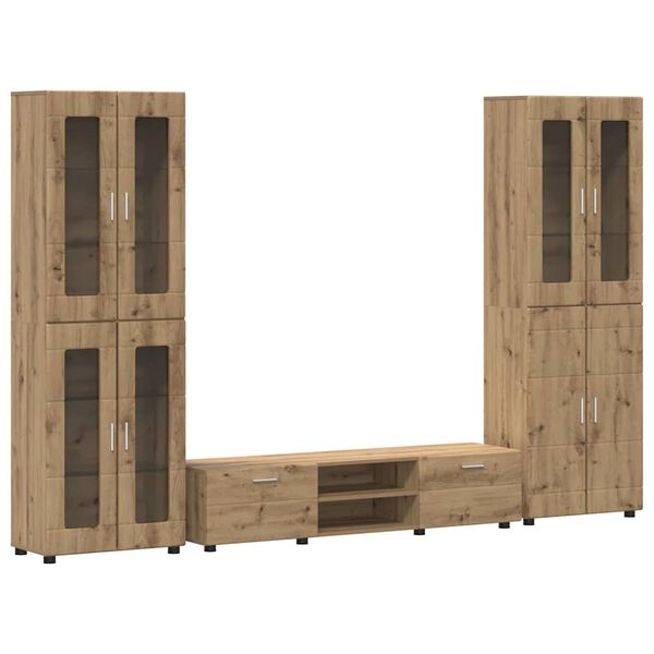 vidaXL Ensemble meuble TV FLORIN Ch&ecirc;ne artisanal Bois d'ing&eacute;nierie