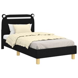 vidaXL Cadre de lit pour enfants avec t&ecirc;te de lit Noir 80 x 160 cm