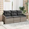 vidaXL Ensemble de Canap&eacute;s avec coussin 3 pcs Gris polyrotin