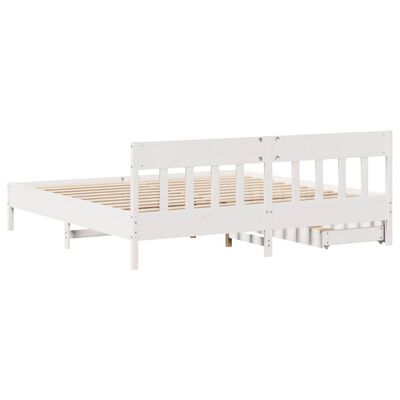 vidaXL Cadre de lit sans matelas blanc 180x200 cm bois massif de pin