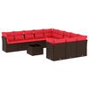 vidaXL Ensemble de canap&eacute; de jardin 12 pcs avec coussins marron