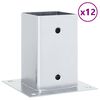 vidaXL Bases de poteau carr&eacute;es 12 pcs argent 81x81 mm acier galvanis&eacute;