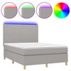 vidaXL Sommier &agrave; lattes de lit et matelas et LED Gris clair 140x200 cm