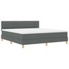 vidaXL Lit &agrave; ressort LED avec bandes LED Gris fonc&eacute; 180 x 200 cm tissu