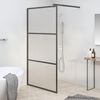 vidaXL Paroi de douche 100x195 cm Verre ESG d&eacute;poli Noir